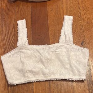 White Lace Crop Top